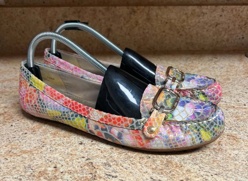 Anne Klein Loafers Size 10M Multicolor Snakeskin Print Buckle